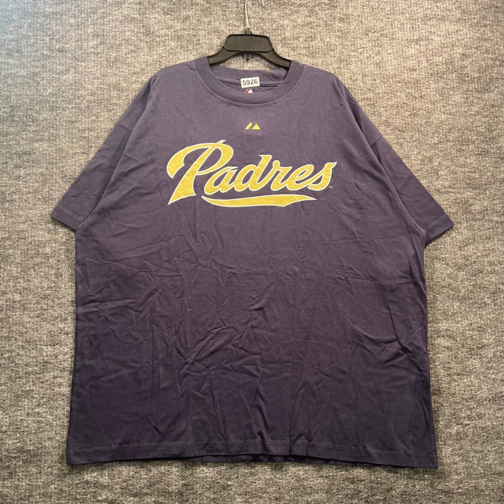 Majestic San Diego Padres MLB T-Shirt Mens 3XL Navy Blue Graphic Tee
